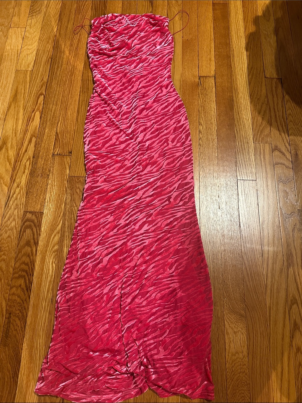 A beautiful pink zebra print dress. Worn once!